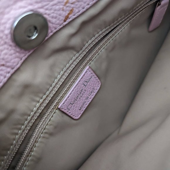Vintage Dior Diorissimo Handbag with canvas beige and pink leather - Picture 5 of 16